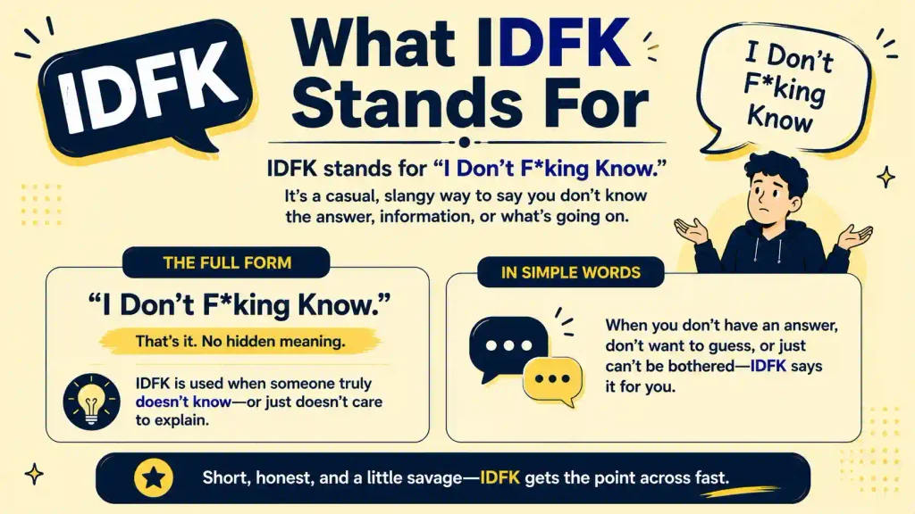 IDFK Meaning in Text